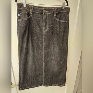 Duplex Midi Jeans Skirt with Beaded back pockets - Size 12 - NWOT